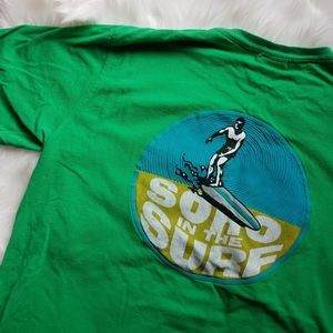Soho in the Surf vintage green graphic t-shirt